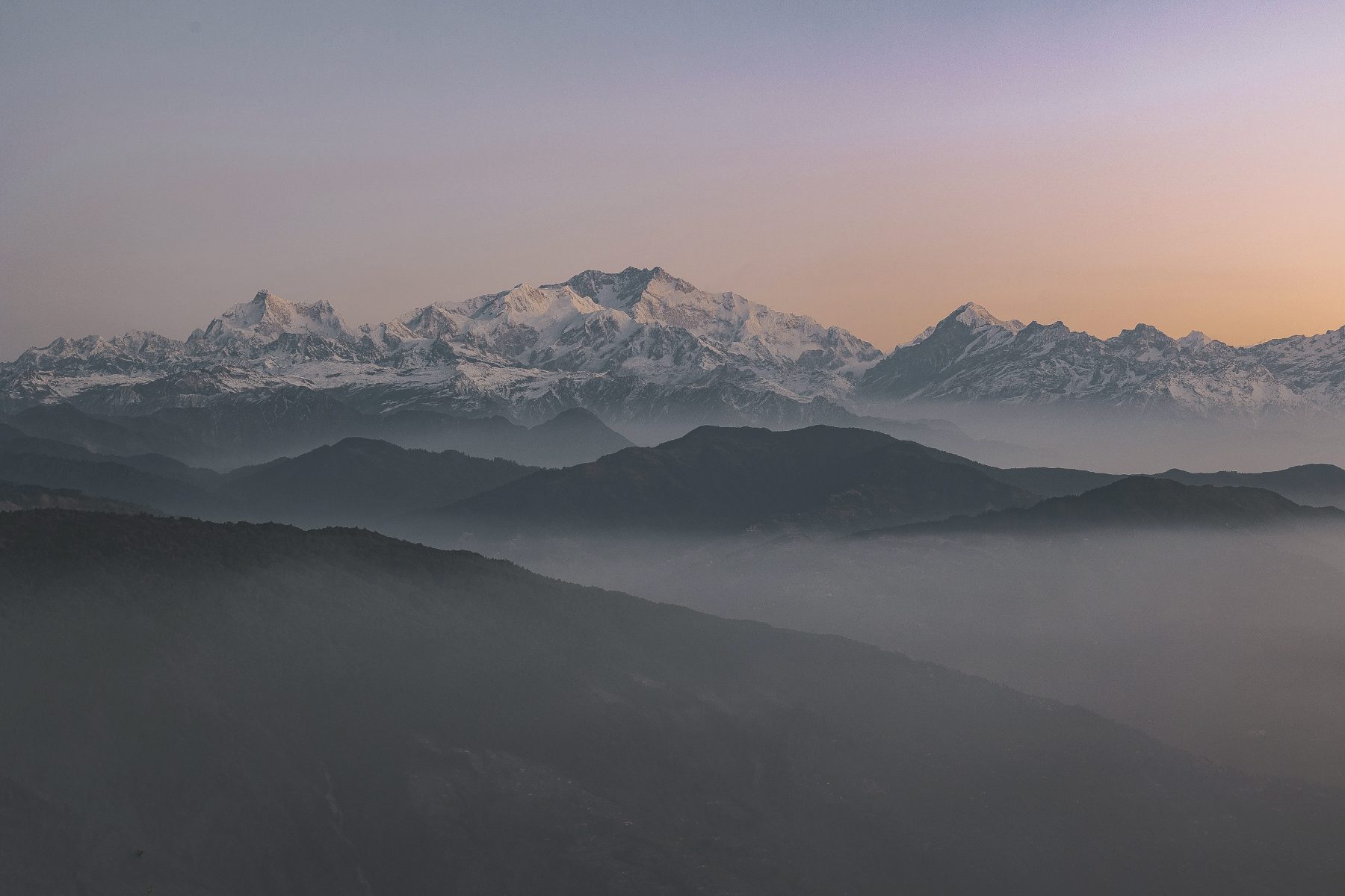 The misty hills around SnackYak's Darjeeling kitchen